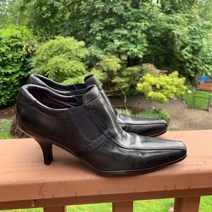 Prada Sport Pointed Heeled Booties Black Leather 7